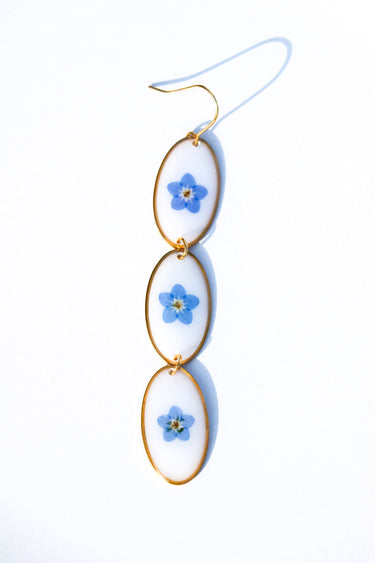 Forget Me Not Oval Earrings
